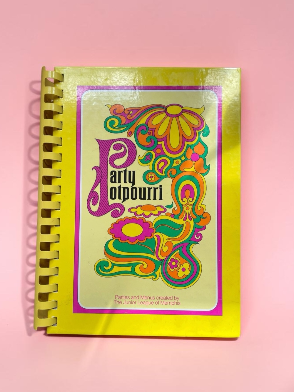 Vintage 1971 Party Potpourri Junior League Memphis Southern Cookbook Psychedelic